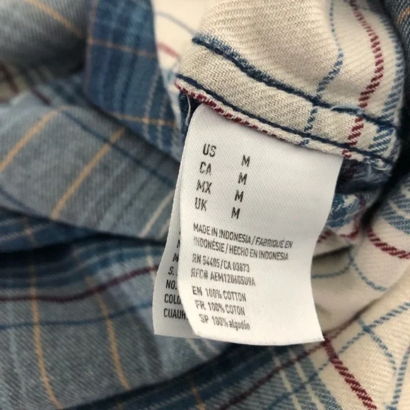 EUC 2 Women’s Cotton Plaid Plaid Flannel Shirts (Abercrombie & Eddie Bauer) - Picture 15 of 16